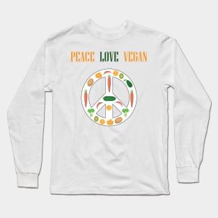 Peace Love Vegan Long Sleeve T-Shirt